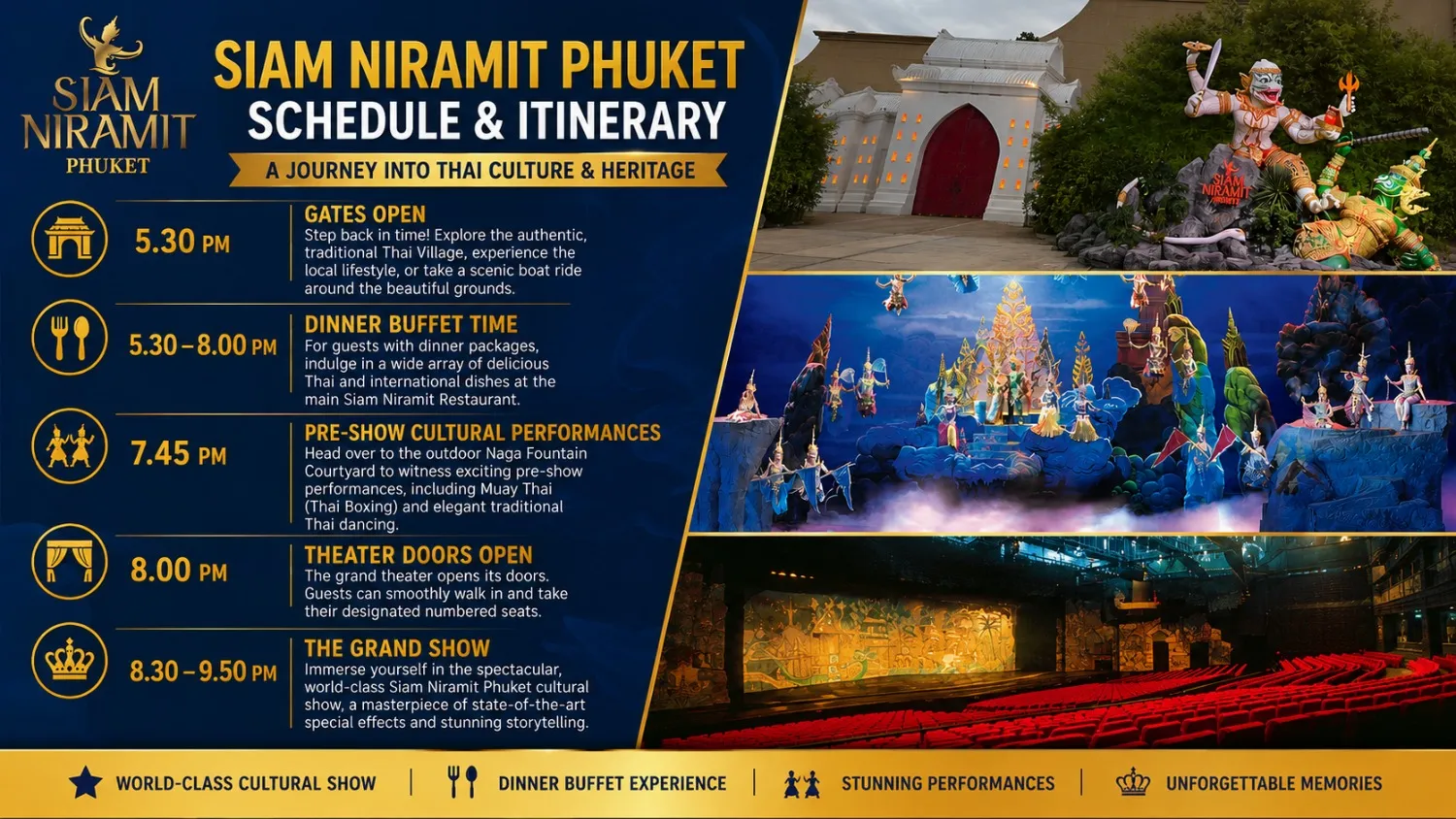 Siam niramit phuket Itinerary