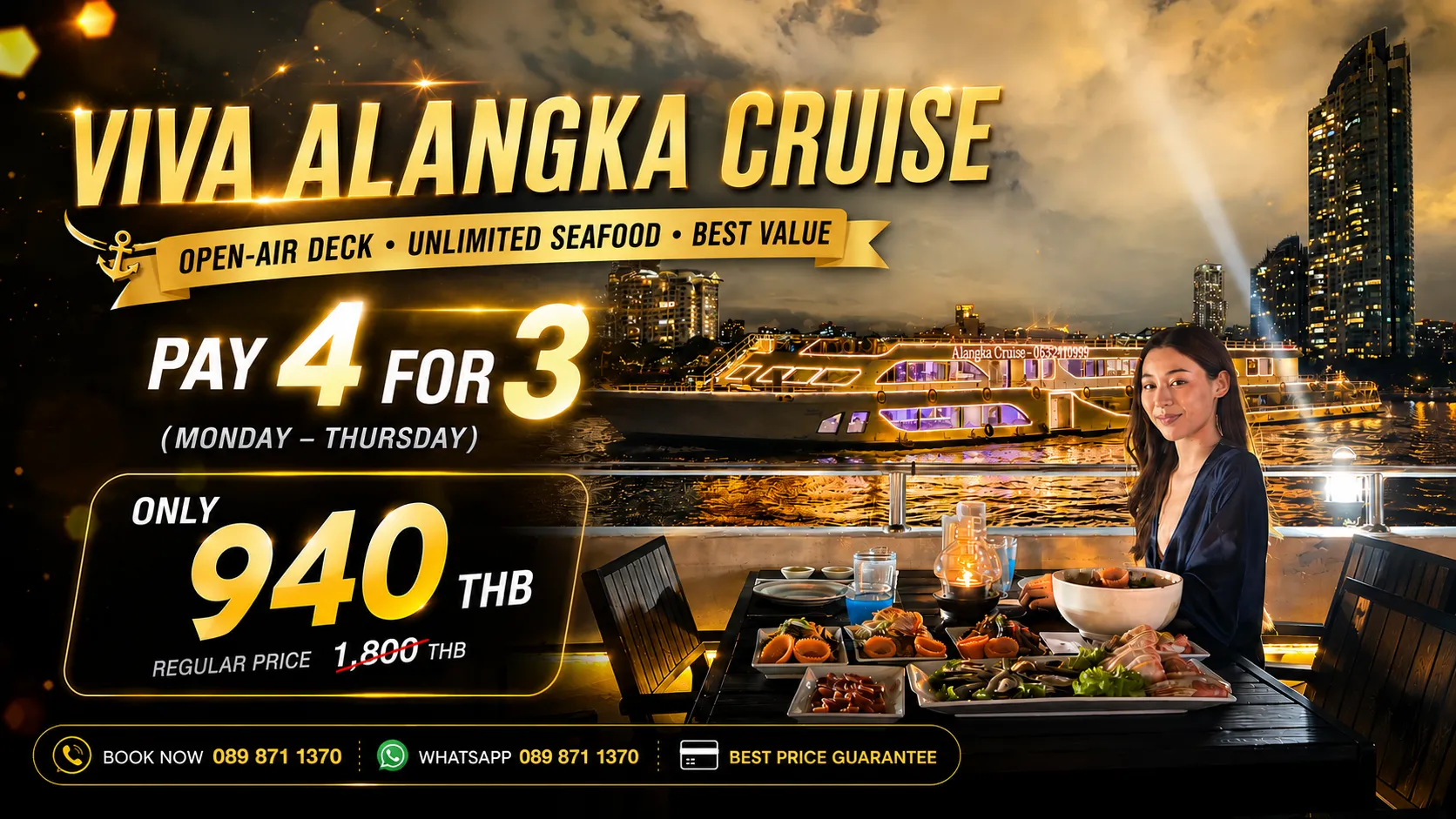 Viva Alangka Dinner Cruise in Bangkok with discount ticket price