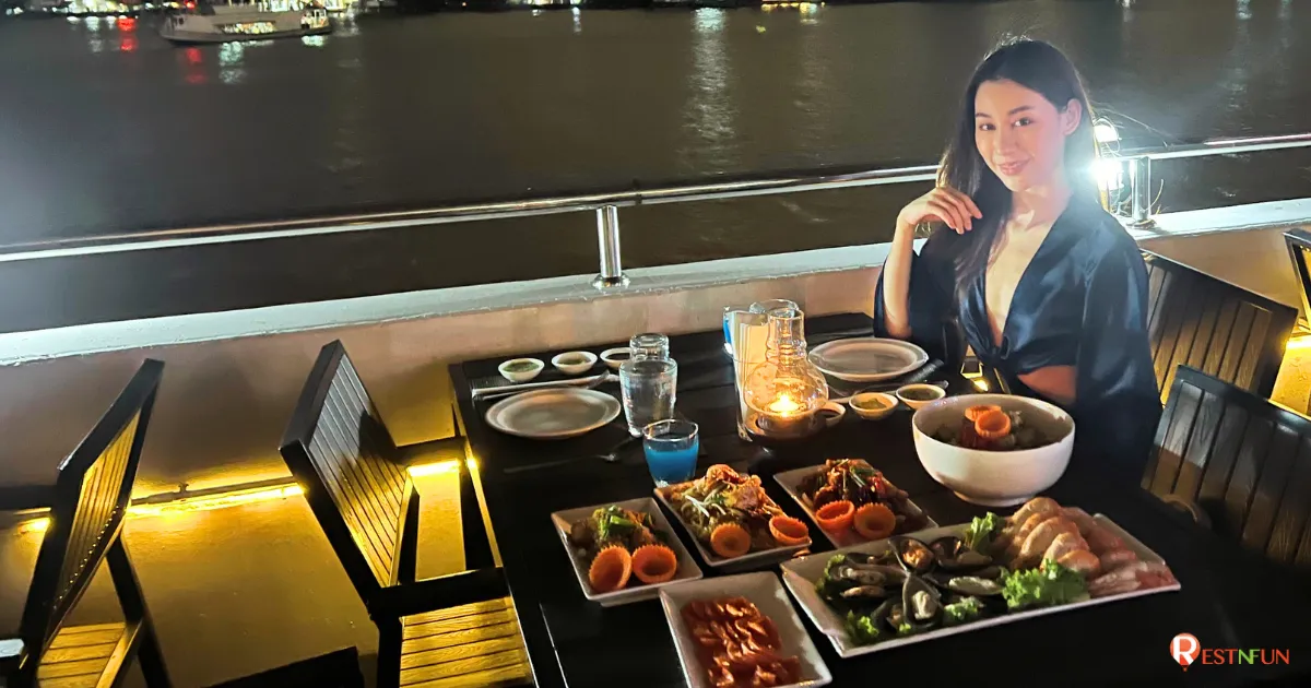 รีวิวบรรยากาศที่ยอดเยี่ยมของล่องเรือเจ้าพระยาวีว่า อลังกา ครูซ