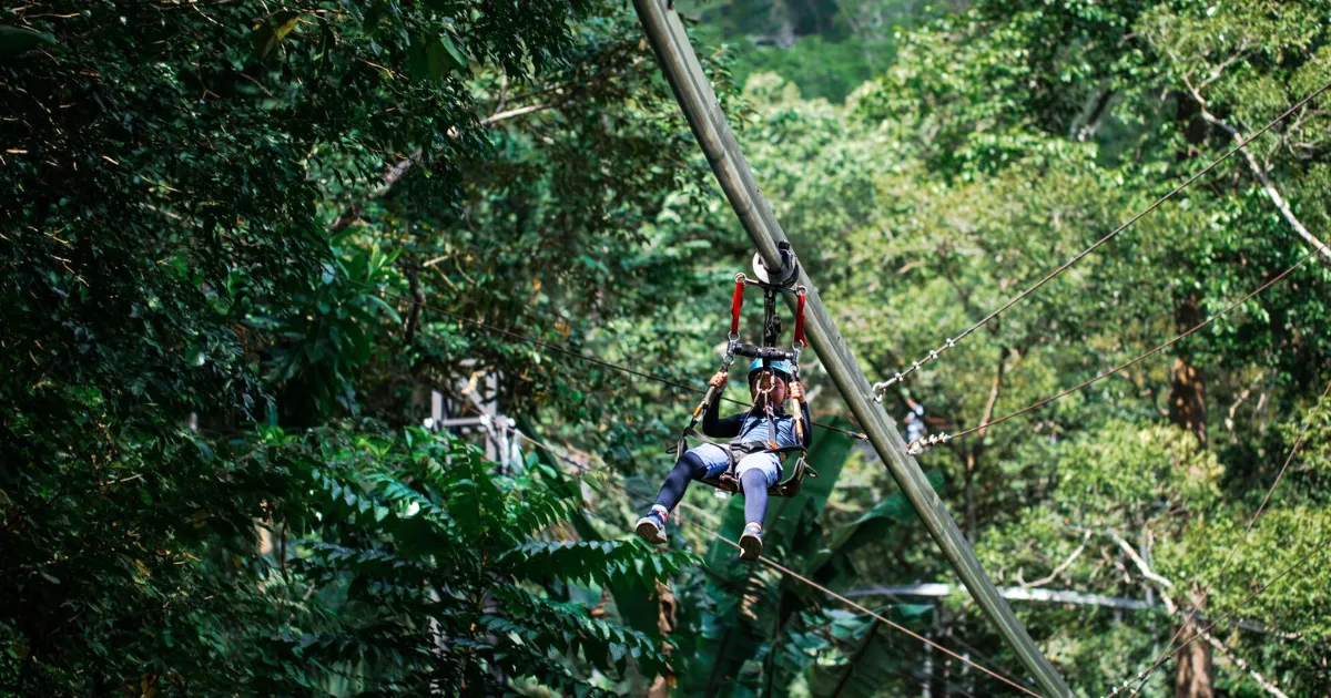 Experience the thrilling zipline at Hanuman World Phuket