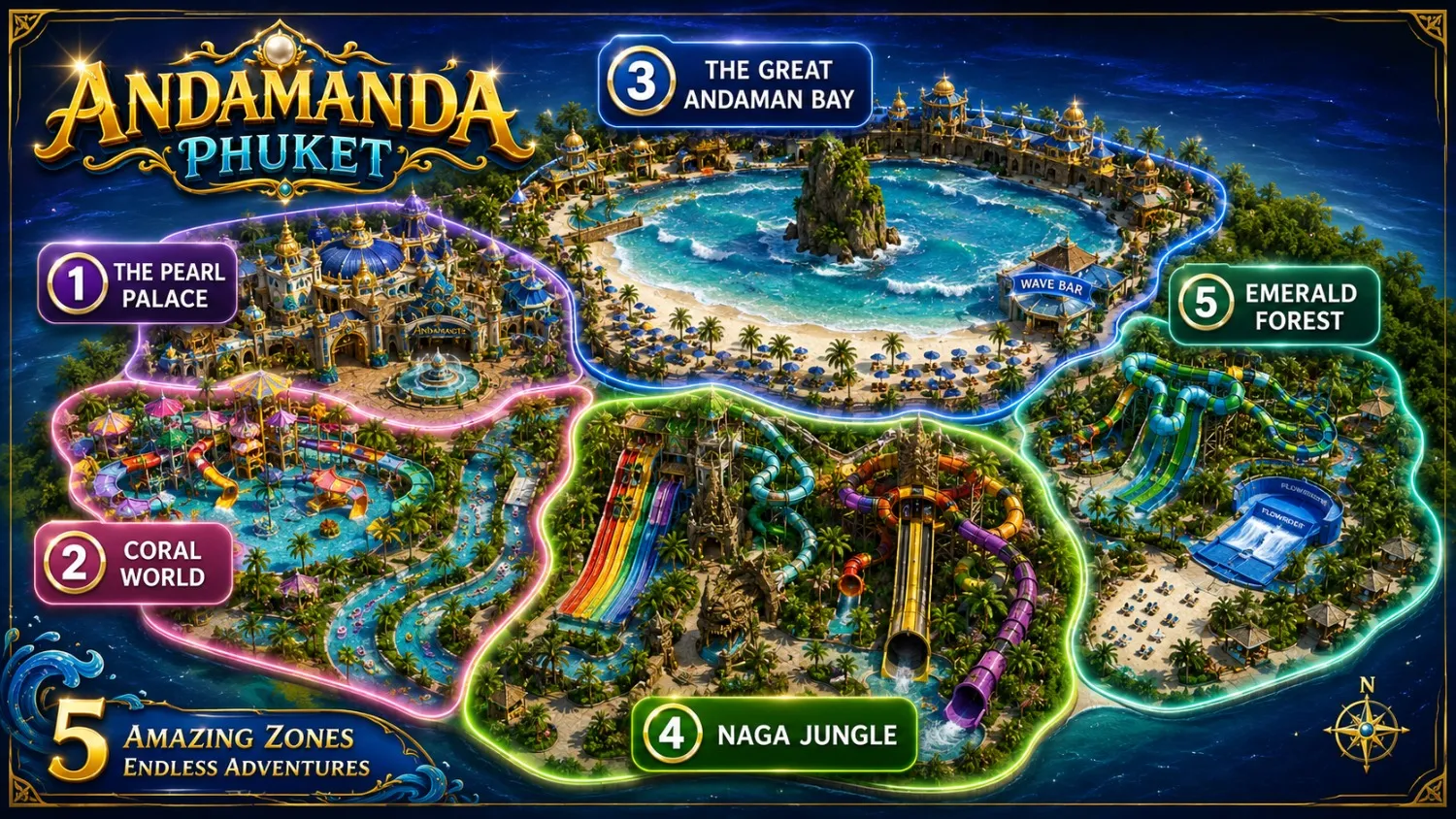 map of andamanda phuket and discount tickets