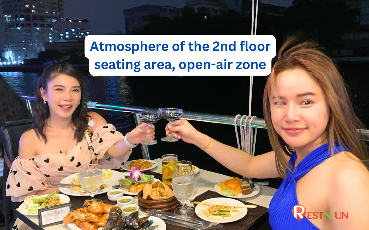 2nd floor seat, open-air zone, Chao Phraya River Vela Cruise