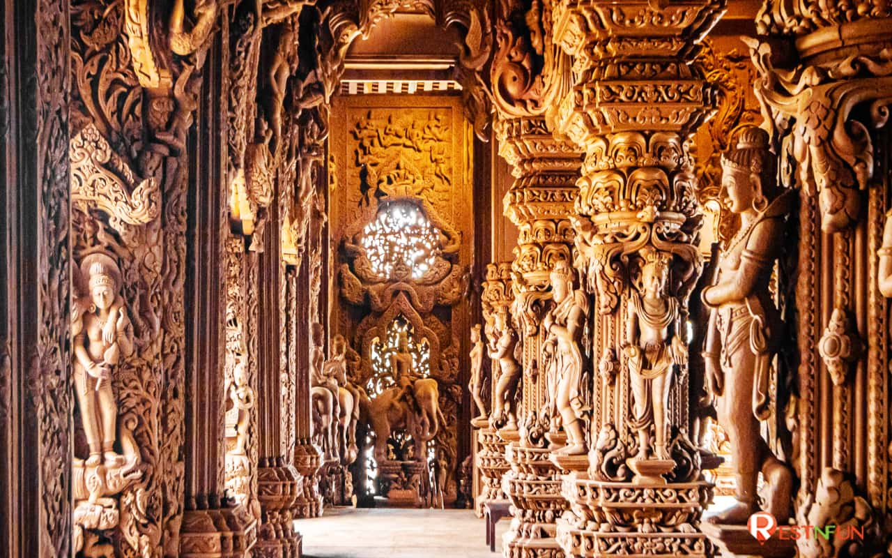 The interior architecture of The Sanctuary of Truth is very beautiful