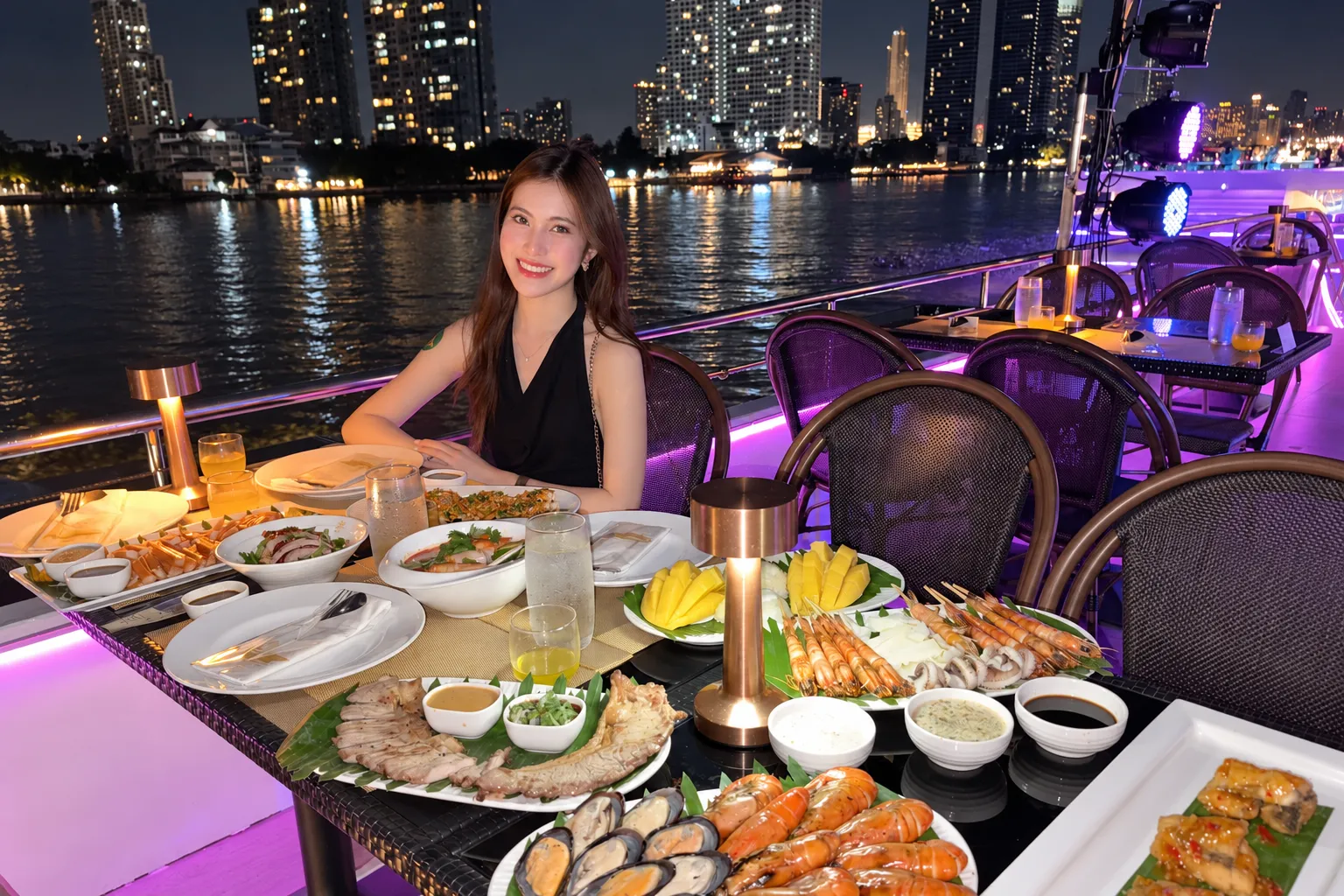 รวมอาหารบุฟเฟ่ต์ ล่องเรือสำราญ บางกอกเจ้าพระยาครูซ
