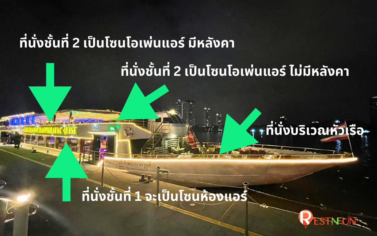 แผนผังที่นั่งล่องเรือเจ้าพระยากับ Chaophraya Cruise