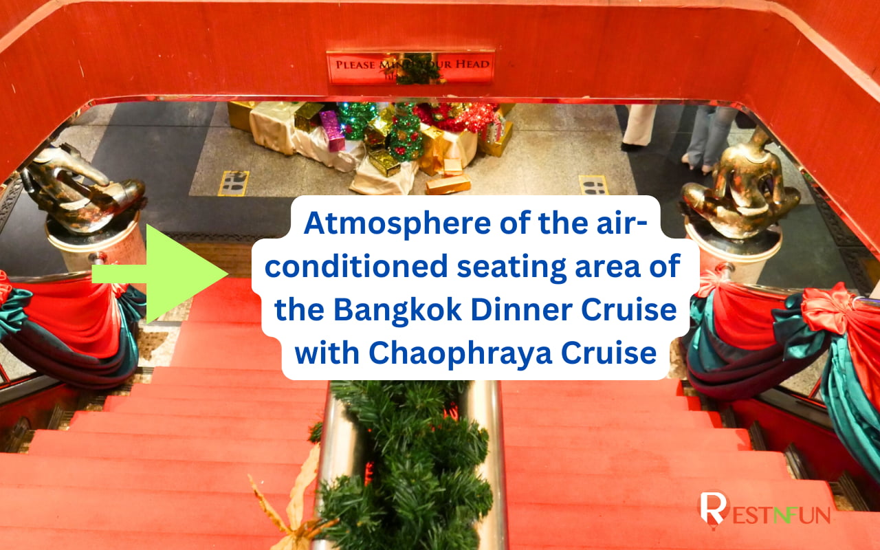 Air-conditioned seats on Chaophraya Cruise