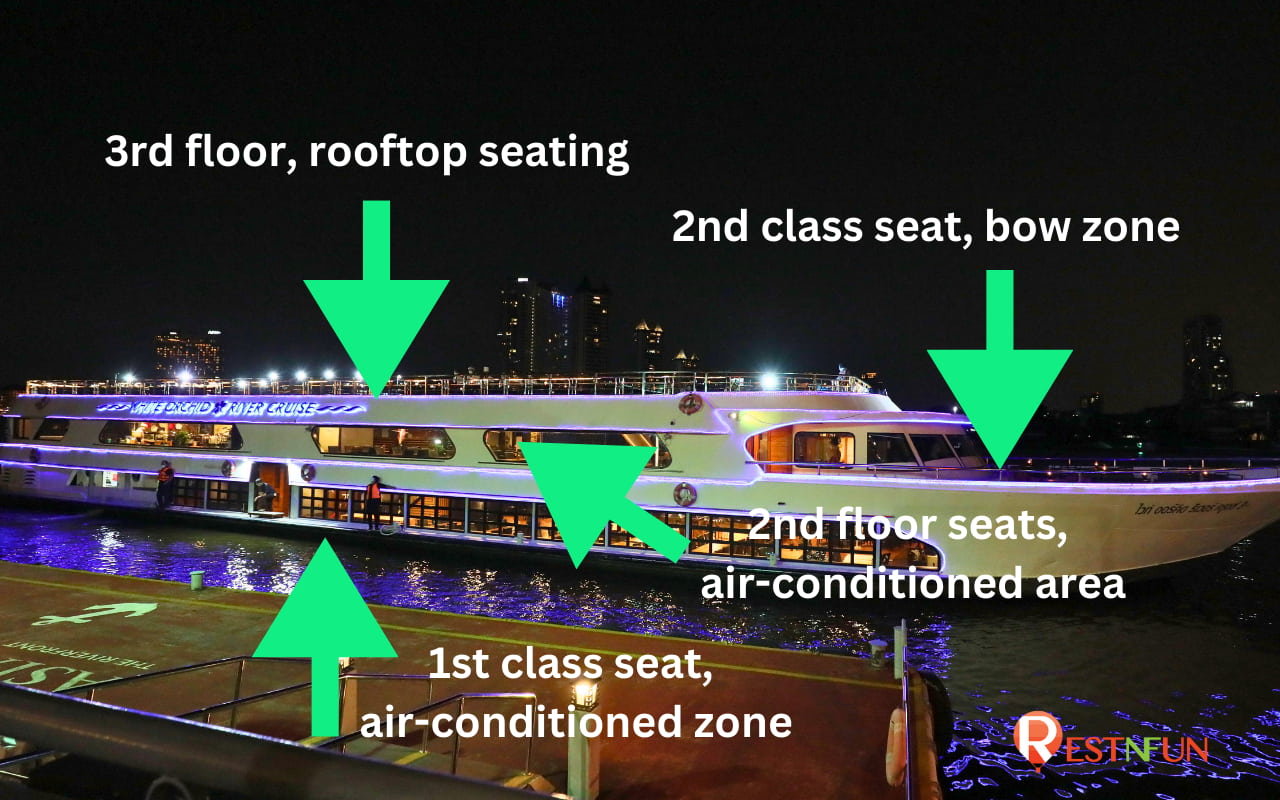 White Orchid River Cruise seating area